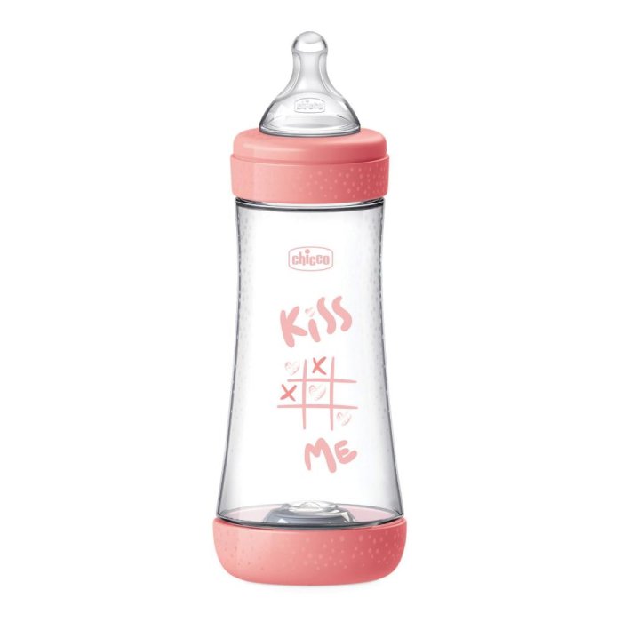 Chicco Biberon Neonato Perfect 5 Biberon Rosa Flusso Veloce 300 ml 4Mesi+
