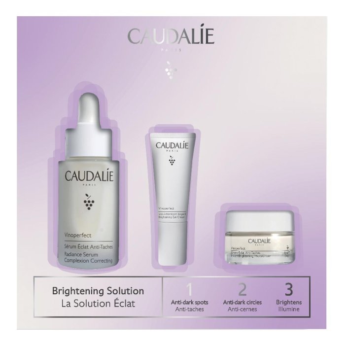 Caudalie Vinoperfect Cofanetto The Radiance Ritual 2023 con Siero Antimacchie Illuminante Viso 1, 2, 3