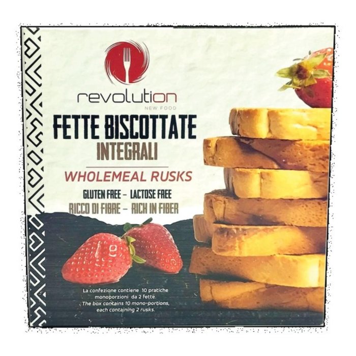 Revolution Fette Biscottate Integrali 220 g - Fette Croccanti e Leggere per Colazione e Snack