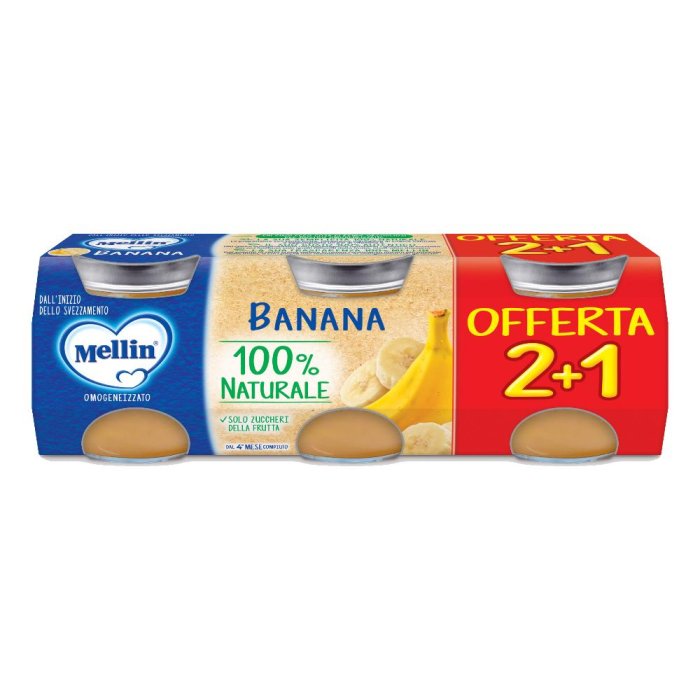 Mellin Omogeneizzato Banana 100% Naturale 3x100g