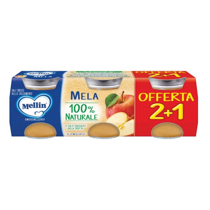 Mellin Omogeneizzato Mela 100% Naturale 3x100g