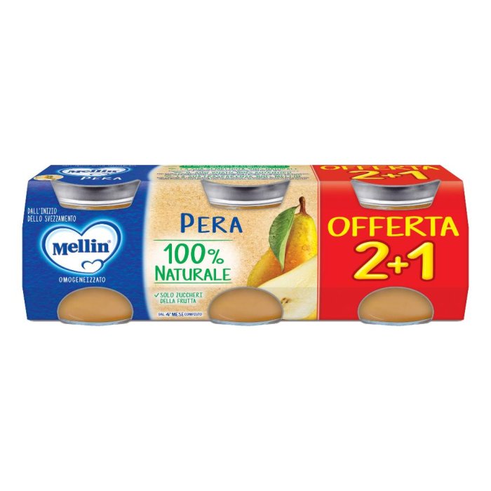 Mellin Omogeneizzato Pera 100% Naturale 3x100g
