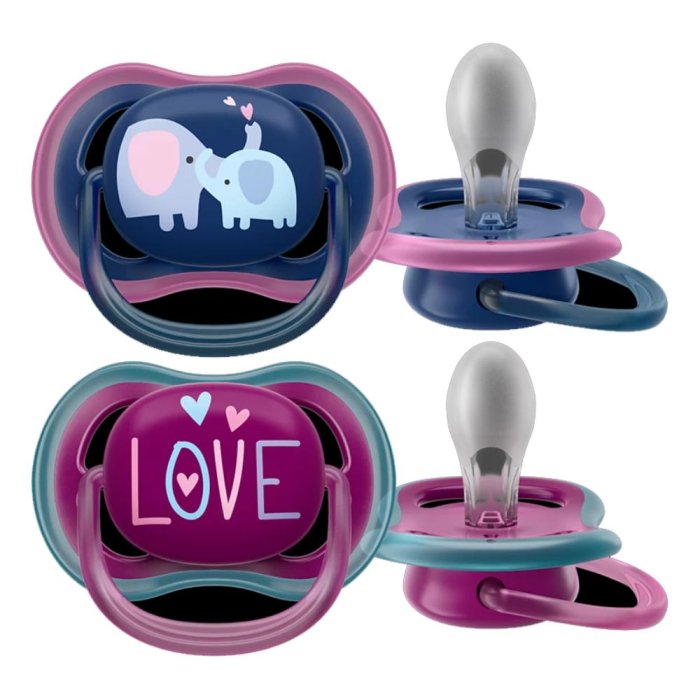Avent succhietto Ultra Air 18m+ elefante/amore - succhietto ortodontico extra aerato