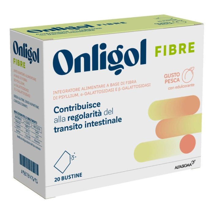 Onligol Fibre Integratore Per Il Transito Intestinale Gusto Pesca 20 Bustine