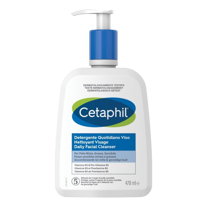 Cetaphil Detergente Quotidiano Viso Pelle Mista Grassa Sensibile 470 ml