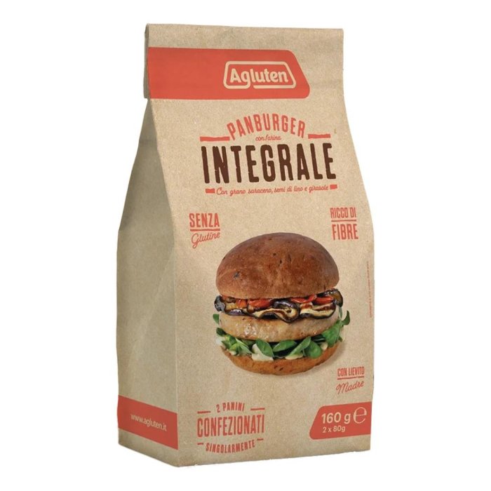 Agluten Panburger Farina Integrale 160 g Senza Glutine