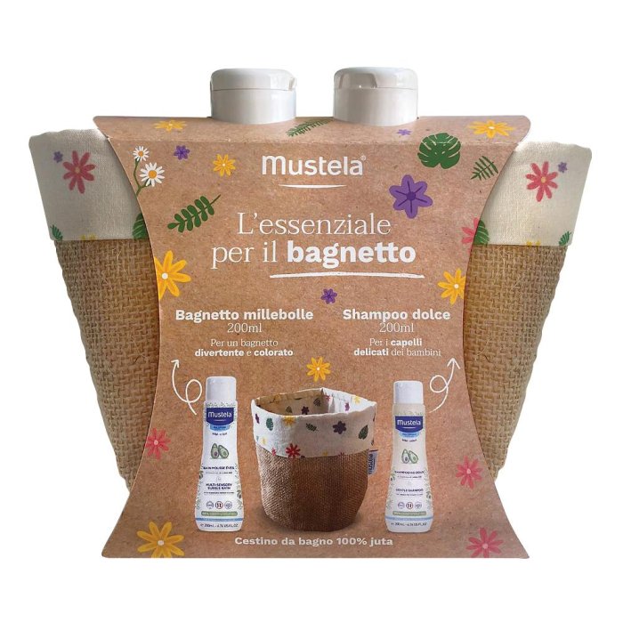 Mustela Cofanetto Panier Bagnetto Mille Bolle 200ml + Shampoo 200ml + Cestino