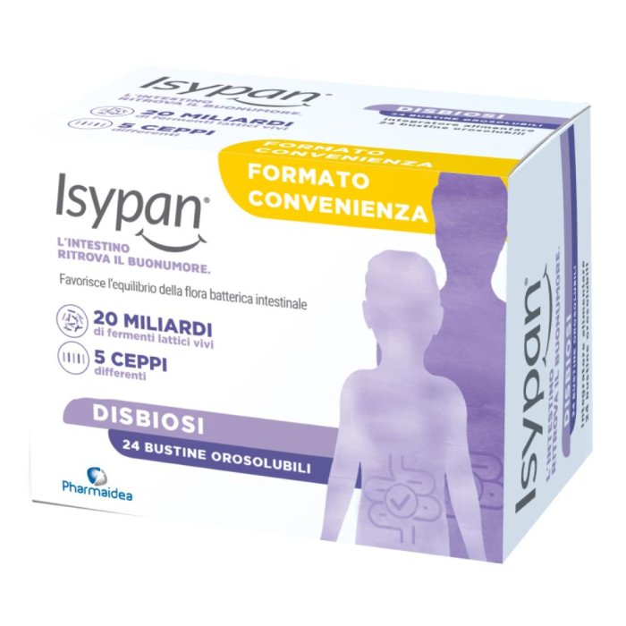 Pharmaidea Isypan - Probiotik Integratore di Probiotici e Prebiotici 24 Bustine Orosolubili