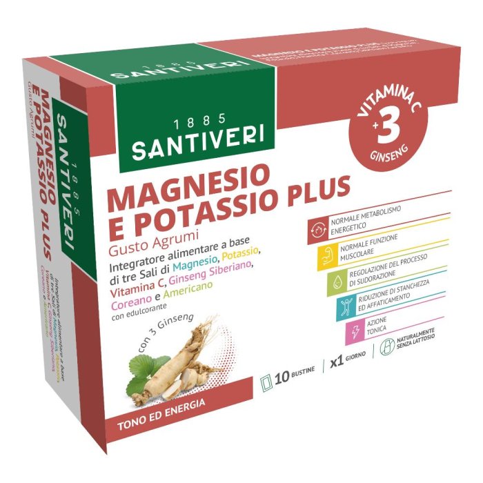 Integratore di Magnesio e Potassio in Buste Solubili 10 Bustine STV – Magnesio per Stanchezza, Crampi Muscolari e Benessere Fisico