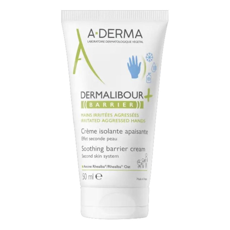 A-Derma Dermalibour+ - Barrier Crema Isolante Lenitiva Viso Corpo Mani Zone Intime 50 ml
