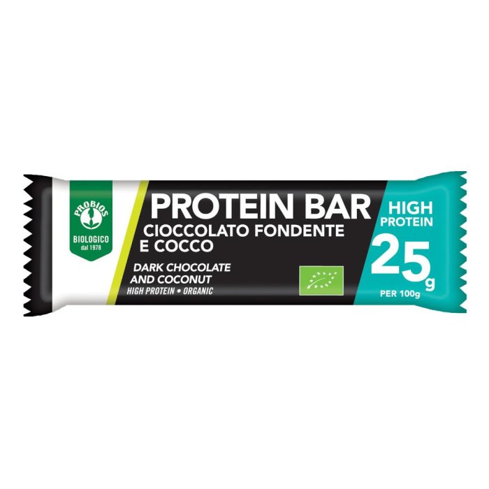 Probios Barrette Proteica Cocco e Cioccolato Fondente – Alta Proteina e Biologica