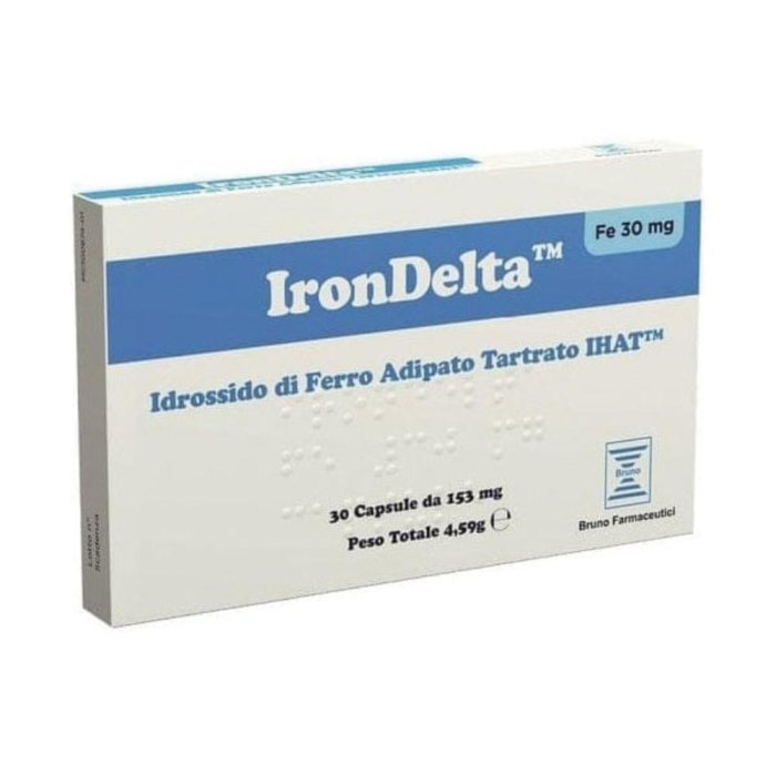 Irondelta Integratore di Ferro 30 Capsule | Ferro ad Alta Biodisponibilità per Stanchezza e Carenza di Ferro