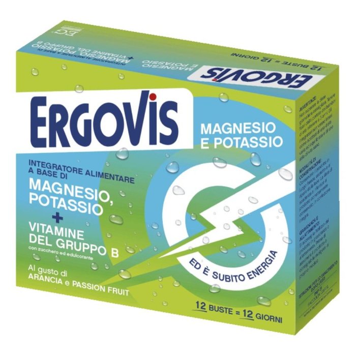 EG Ergovis - Magnesio Potassio e Vitamine B Integratore con Zucchero 12 Bustine