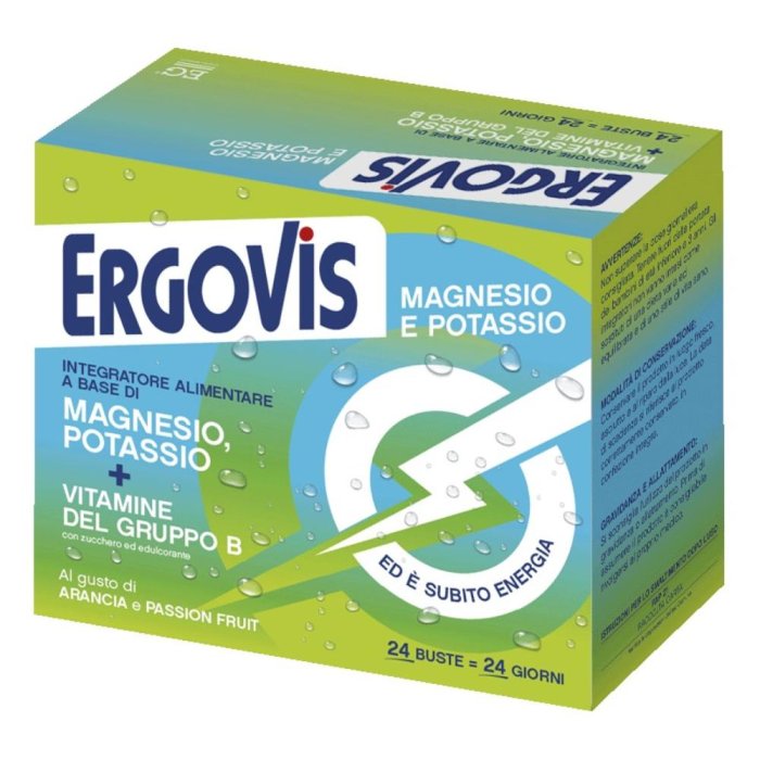 EG Ergovis - Magnesio Potassio e Vitamine B Integratore con Zucchero 24 Bustine