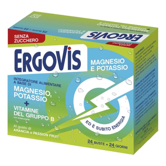 EG Ergovis - Magnesio Potassio Vitamine B Integratore Senza Zucchero 24 Bustine