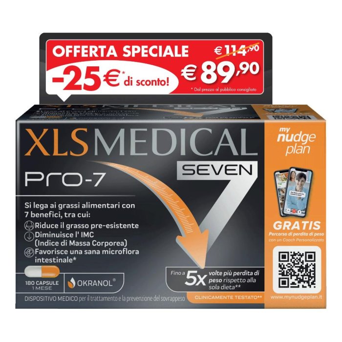 Xls medical pro-7 integratore per il controllo del peso 90 stick orosolubili