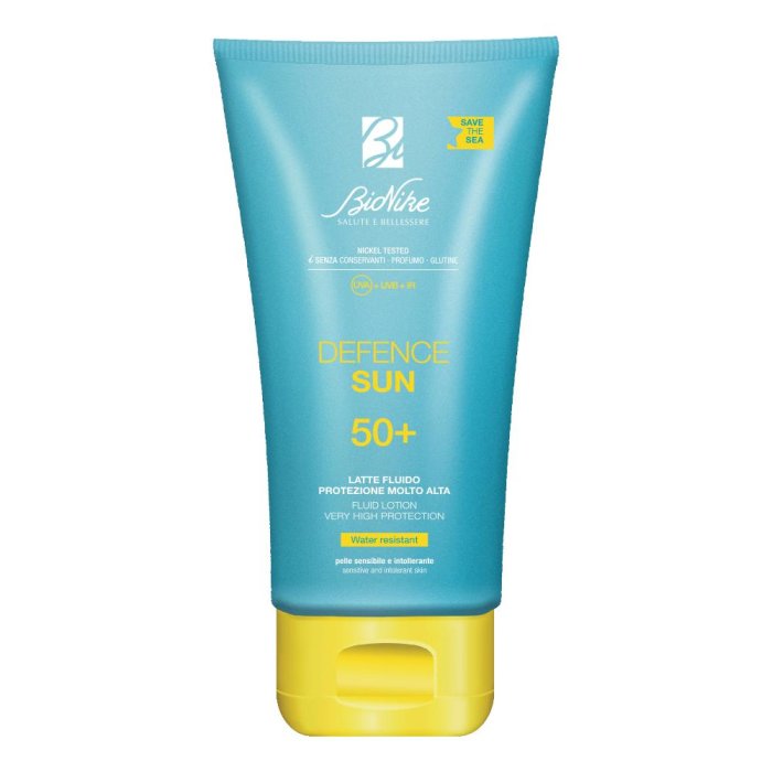 Defence Sun Latte Solare Protezione Molto Alta 50 per Viso e Corpo, Confezione 50 ml + 100 ml