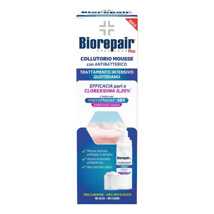 Biorepair Plus Collutorio in Mousse con Antibatterico Trattamento Intensivo Quotidiano 200 ml