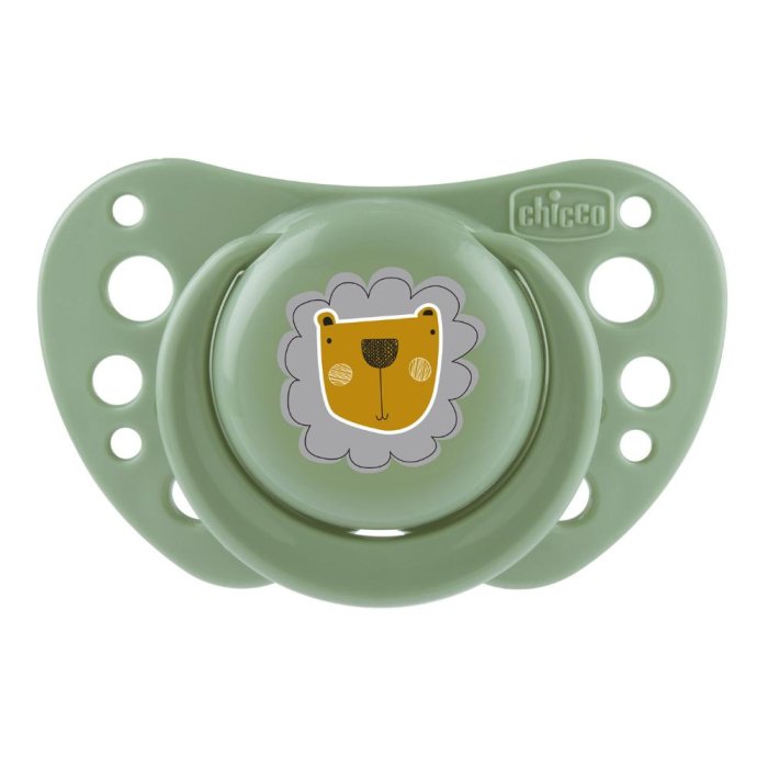 Chicco PhysioForma - Air Bianco e Verde Succhietto 2-6M Tettarella in Silicone 2 Pezzi