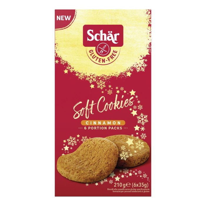 Schar Soft Cookie Cinnamon biscotti di Natale alla cannella senza glutine 6 porzioni 210 g