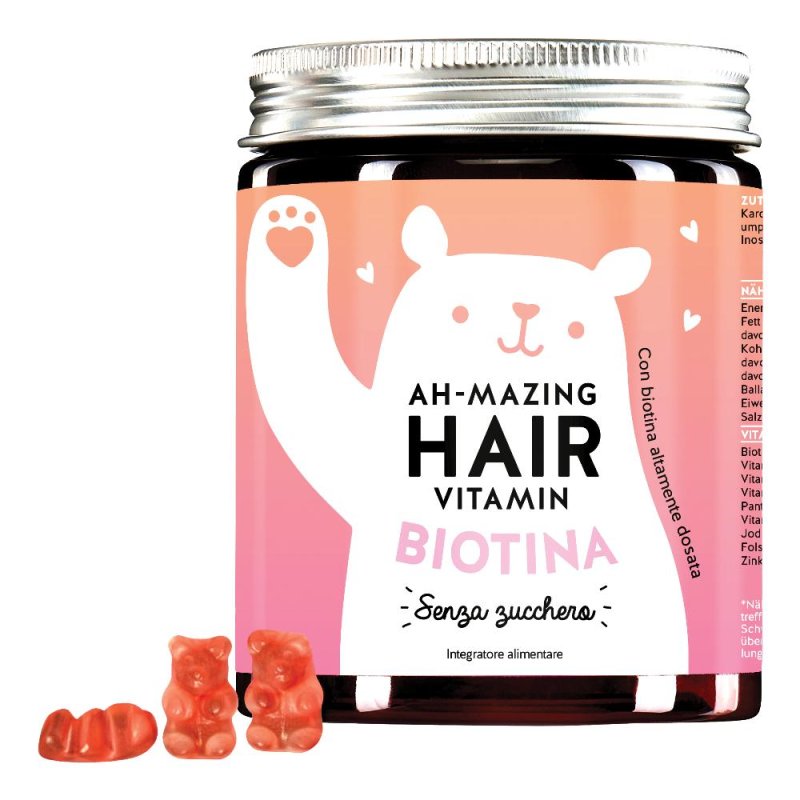 Bwb Ah Mazing Hair Vitamine per Capelli in Caramelle Gommose – Integratore Rinforzante per Crescita e Volume dei Capelli – Confezione da 45 Caramelle