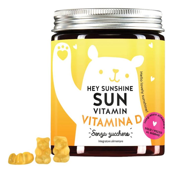 Bwb Hey Sunshine Integratore di Vitamina D in Caramelle Gommose 45 Pezzi per Sistema Immunitario e Benessere di Ossa e Denti