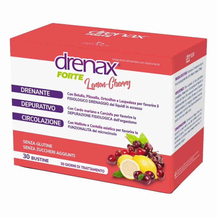 Paladin Pharma Drenax - Forte Lemon Cherry Integratore Depurativo 30 Bustine