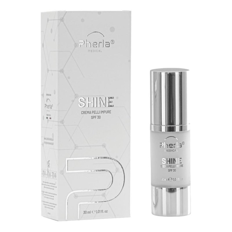 Pherla Shine Crema Viso Pelle Impura con Protezione Solare 30 – Trattamento Illuminante per Pelli Impure