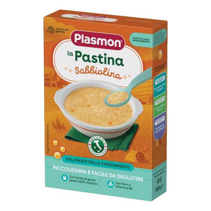 Plasmon Pasta Sabbiolina 300 grammi – Pastina per Neonati e Bambini, Facile da Digerire
