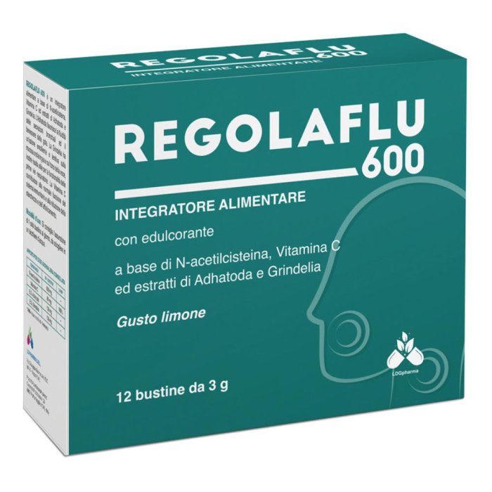Regolaflu 600 Integratore Alimentare 12 Bustine Orali per la Fluidità delle Secrezioni Bronchiali