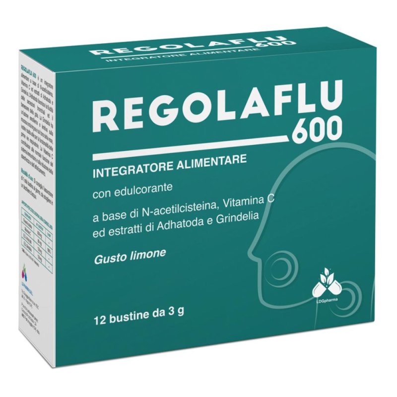 Regolaflu 600 Integratore Alimentare 12 Bustine Orali per la Fluidità delle Secrezioni Bronchiali