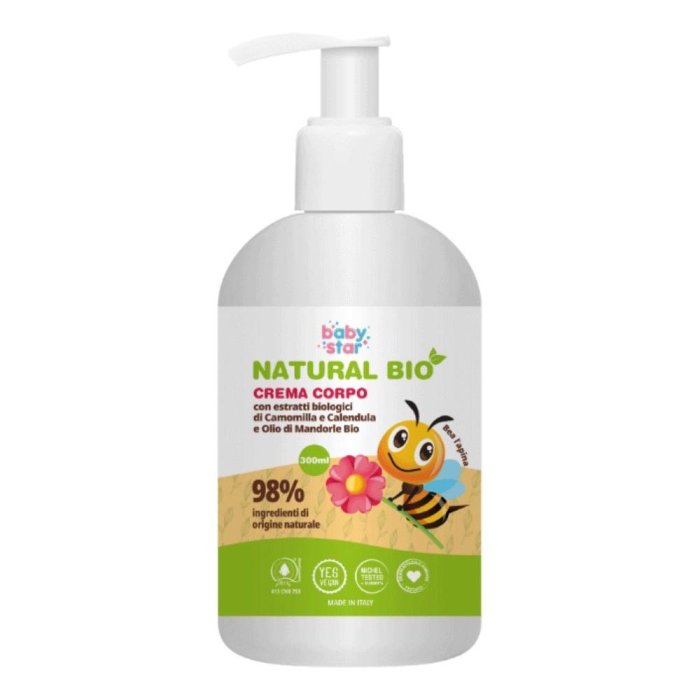 Babystar crema corpo nat bio - crema corpo idratante per pelle delicata del bambino