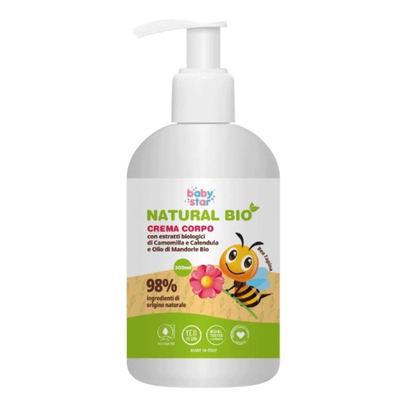 Babystar crema corpo nat bio - crema corpo idratante per pelle delicata del bambino