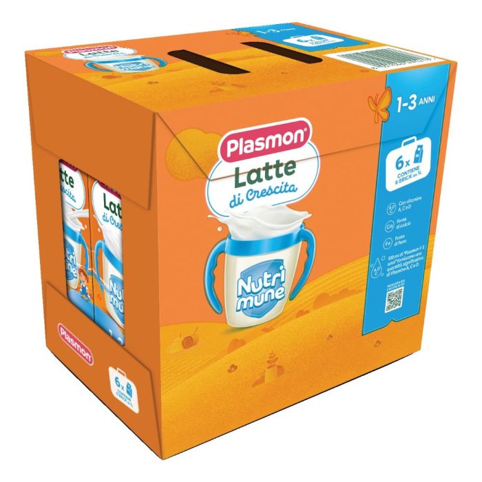 Plasmon Latte di Crescita Stage 3 per Bambini 12-36 Mesi, Confezione 6 x 1 Litro