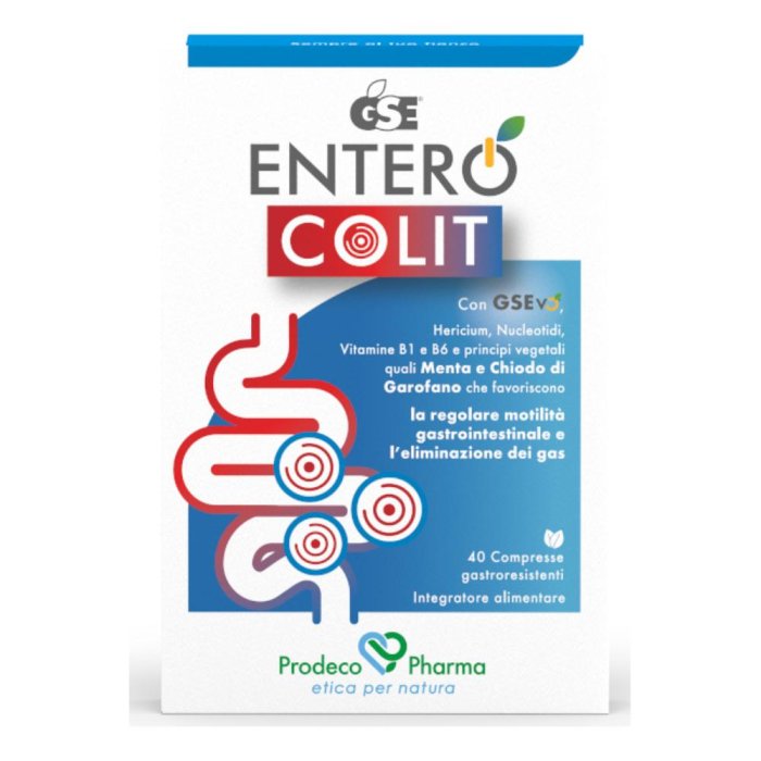 GSE Entero Colit 40 Compresse Integratore per Intestino e Colon, Benessere Intestinale e Flora Batterica