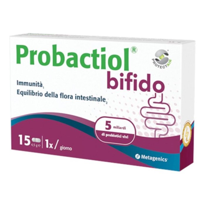 Probactiol Bifido 15 Capsule Probiotico ad Alto Dosaggio per l’Equilibrio della Flora Intestinale