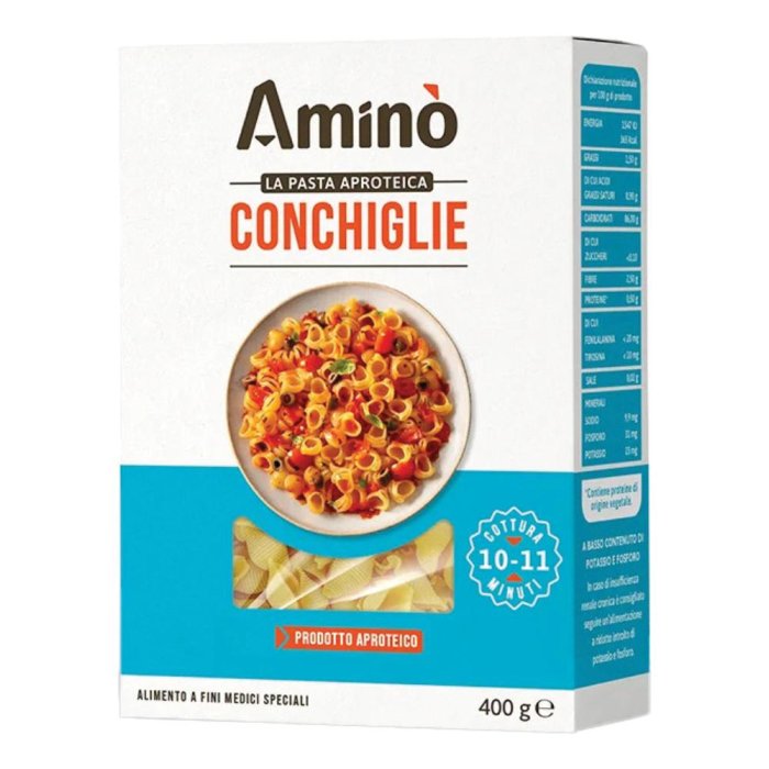 Amino conchiglie aproteiche - pasta aproteica formato conchiglie per diete ipoproteiche