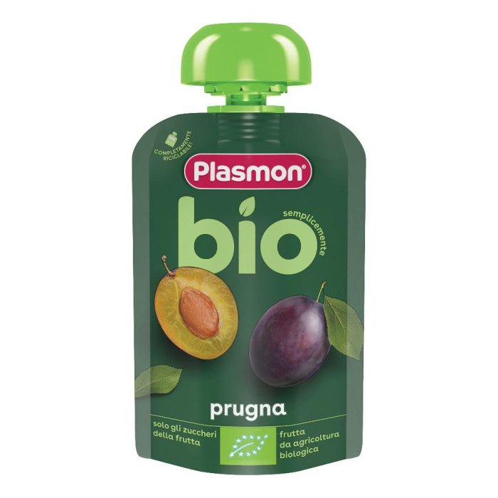 Plasmon prugna bio pouches 100 g - purea di frutta prugna biologica per bambini
