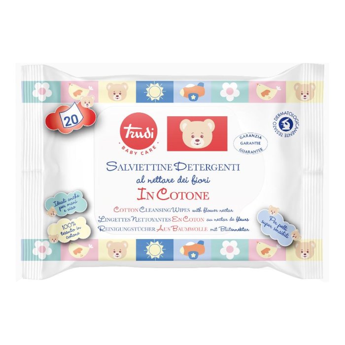 Trudi Baby Care - Salviettine Detergenti in Cotone 20 salviettine