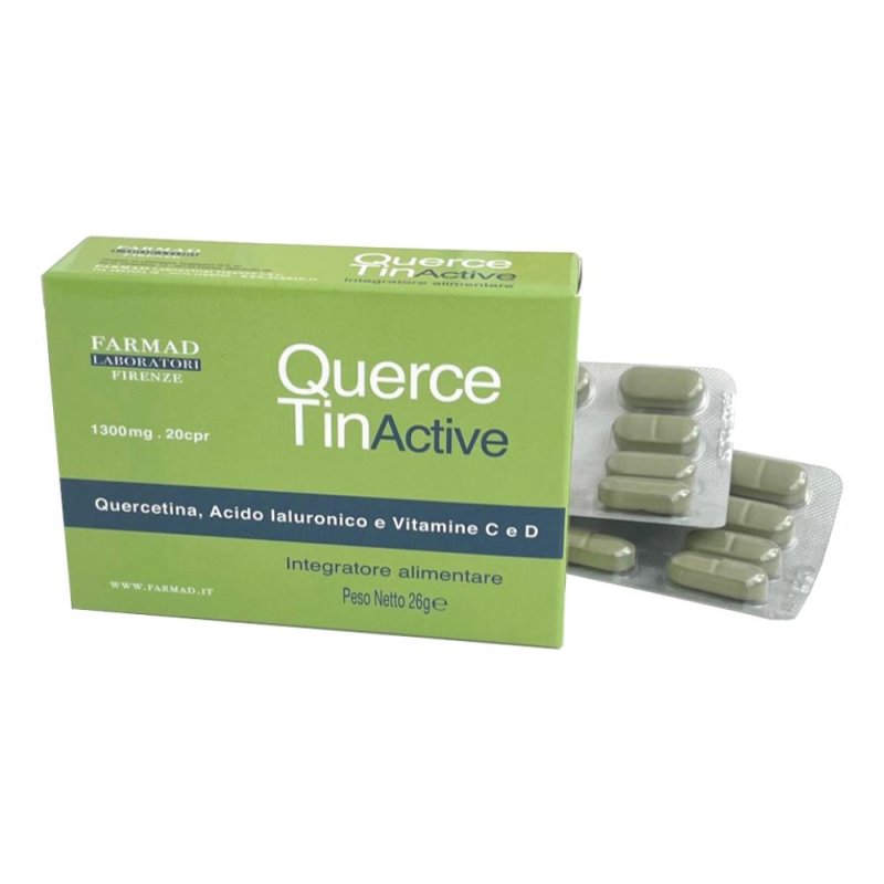 Quercetin Active integratore di quercetin quercetina 1300 milligrammi 20 compresse antiossidante per difese immunitarie