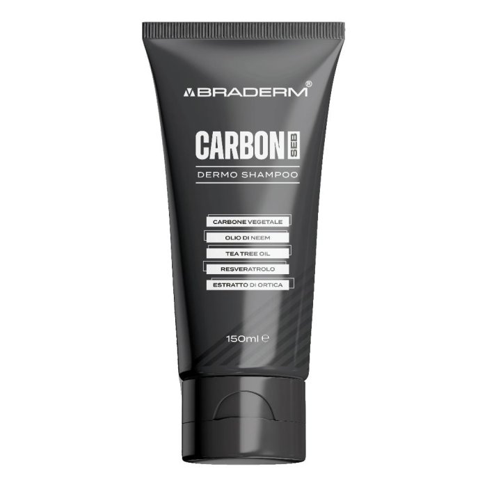 Braderm Carbon Seb Shampoo Purificante Antiforfora per Cute Grassa e Seborroica 150 ml