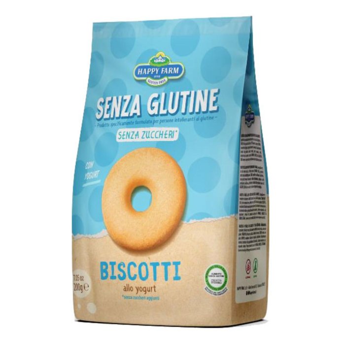 Happy Farm Biscotti allo Yogurt Senza Zuccheri Aggiunti 200g Snack Leggero e Croccante
