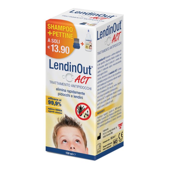 Linea Act LendinOut Act Shampoo Antipidocchi 150 ml + Pettine