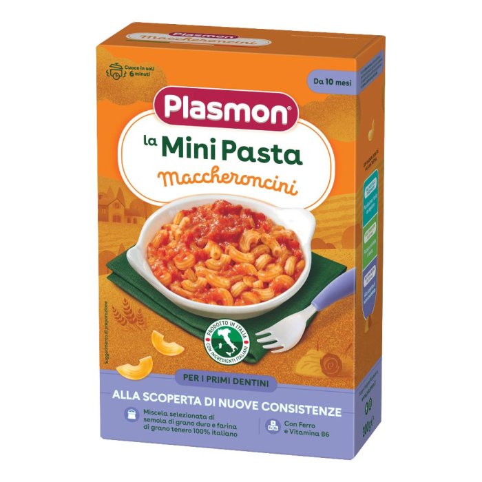 Plasmon Mini Pasta  - Maccheroncini Alimento per L'Infanzia 10 m+ 300g