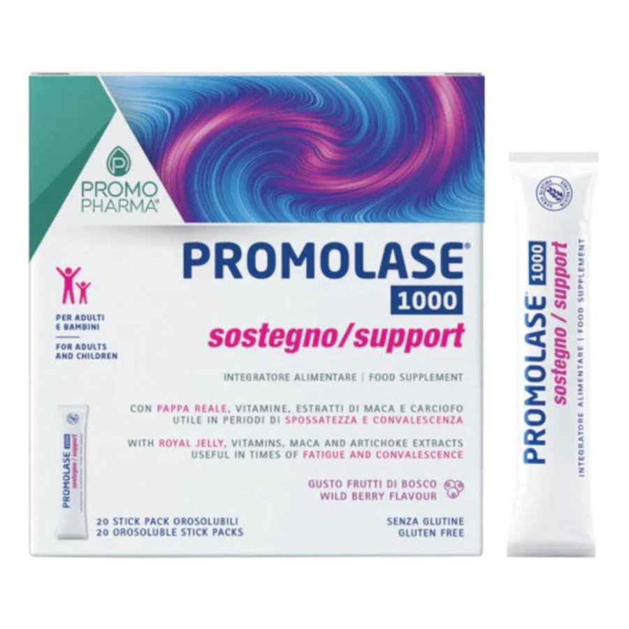 Promolase 1000 Sostegno 20 stick - integratore tonico di sostegno per stanchezza fisica e mentale