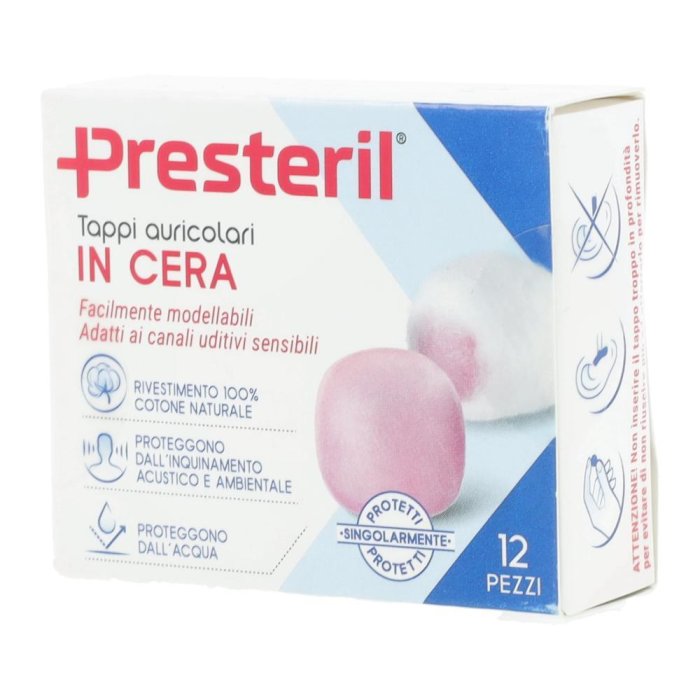 Corman Presteril - Tappi Auricolari in Cera Modellabili 12 Pezzi