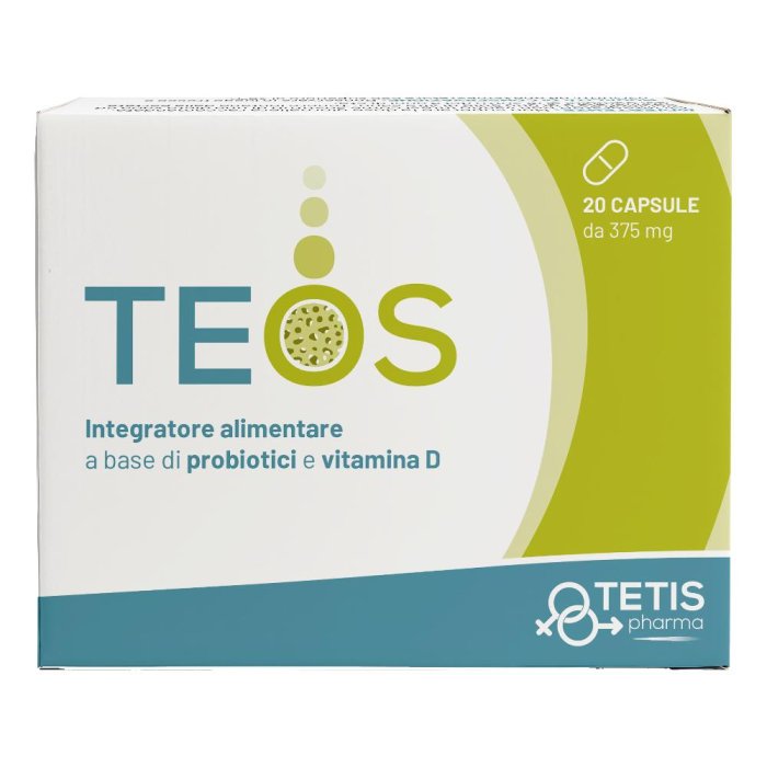 Teos Integratore Alimentare con Probiotici e Vitamina D per il Benessere Intestinale 20 capsule
