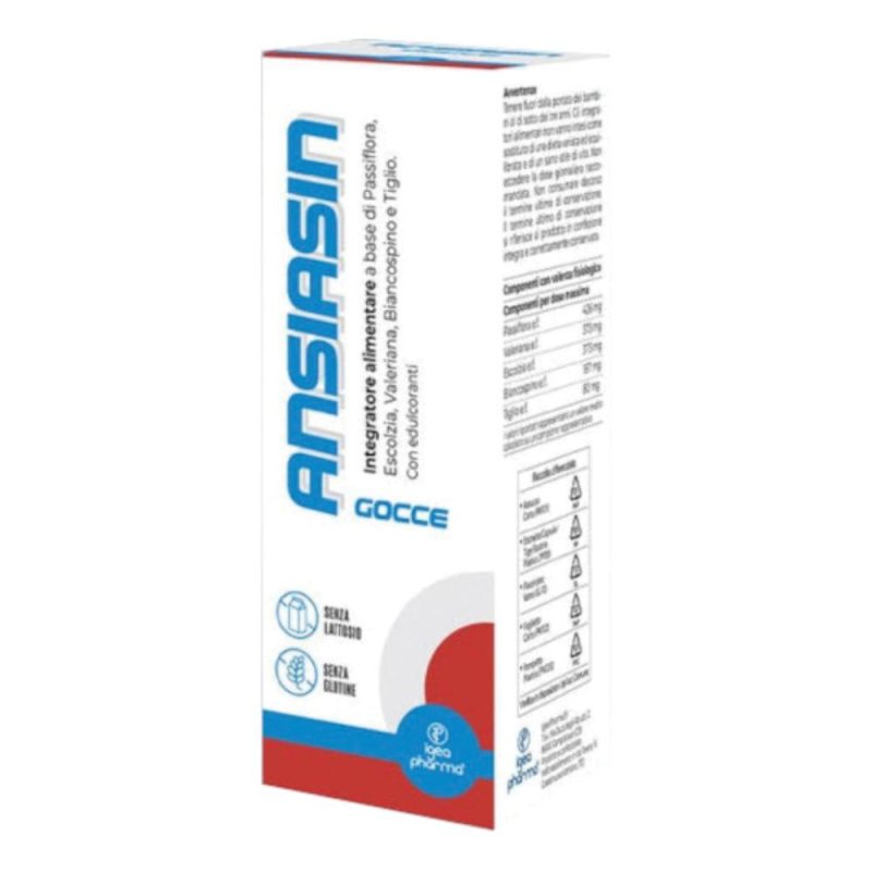 Ansiasin Javni Gocce Orali 30 ml Integratore Naturale per Ansia Stress e Rilassamento