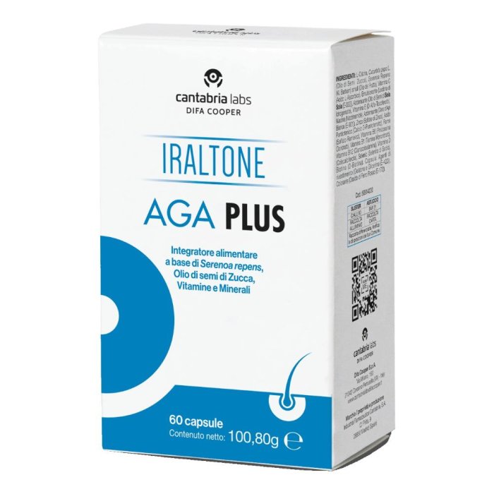 Iraltone AGA Plus Integratore per Caduta dei Capelli 60 Capsule