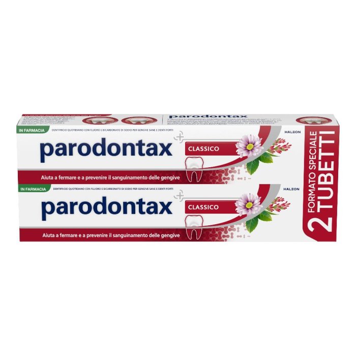 Parodontax Classic dentifricio per la prevenzione del sanguinamento gengivale bipacco 2 x 75 ml